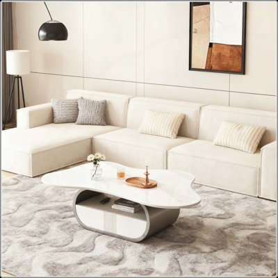 Table basse moderne avec plateau en pierre frittée Modern Butterfly