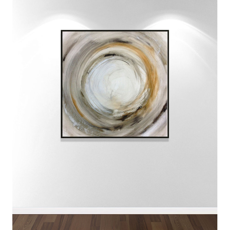 Neutral Funnel - Floater Frame, reproduction d'art sur toile, H 45 po x l 45 po x P 2 po, Cadre blanc