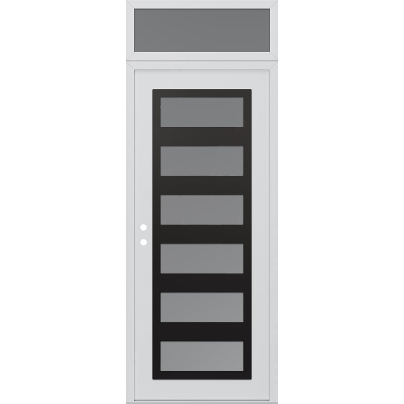 C9 droite 36 po X 96 po Panneau d'entrée en verre givré à panneau avec porte d'entrée avant en verre givré avec traverse, Oui