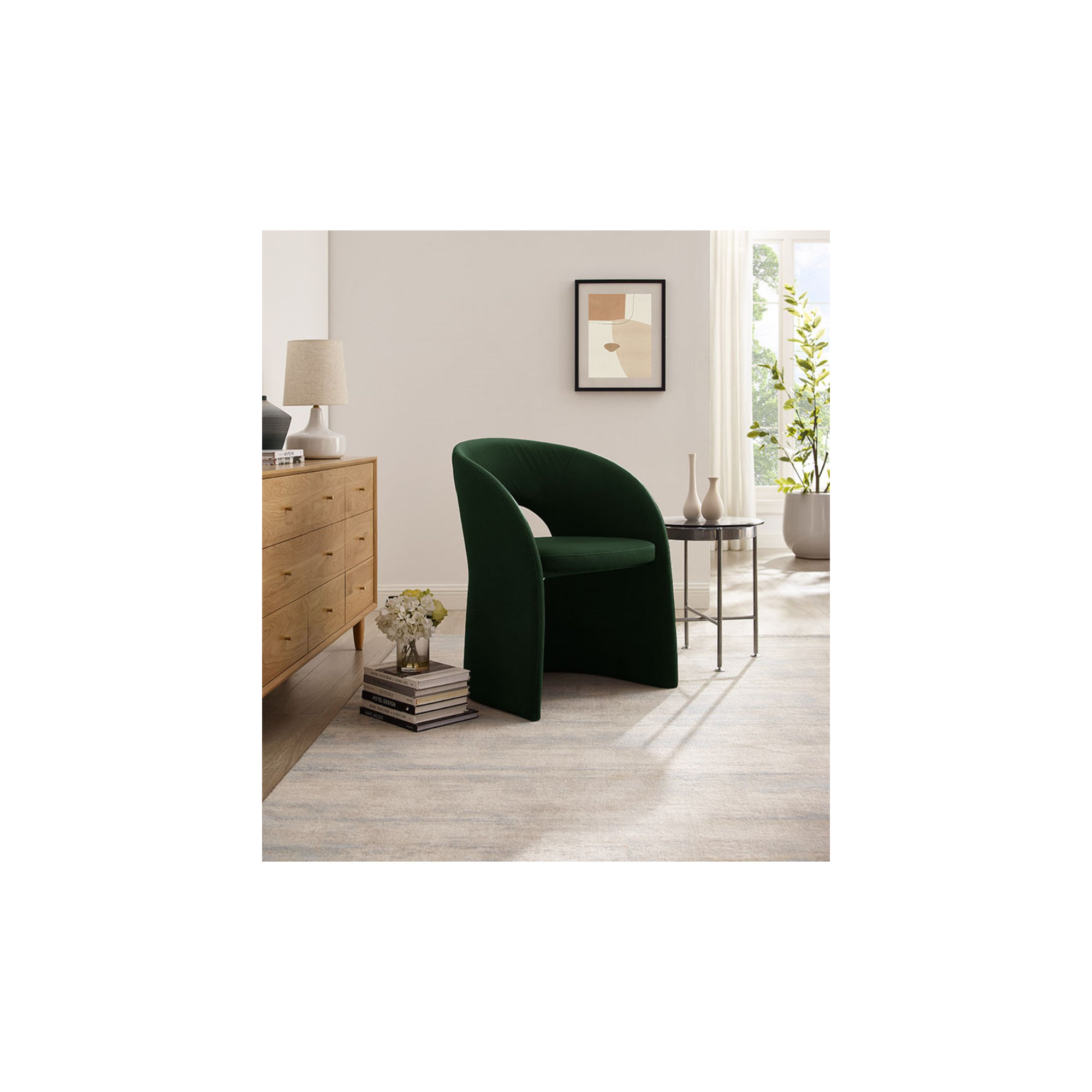 Hama Fully Upholstered Arm Chair, Green