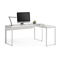 Ecworld Modern Design Workstation Desk with Hidden Cord Management Panels - Pine