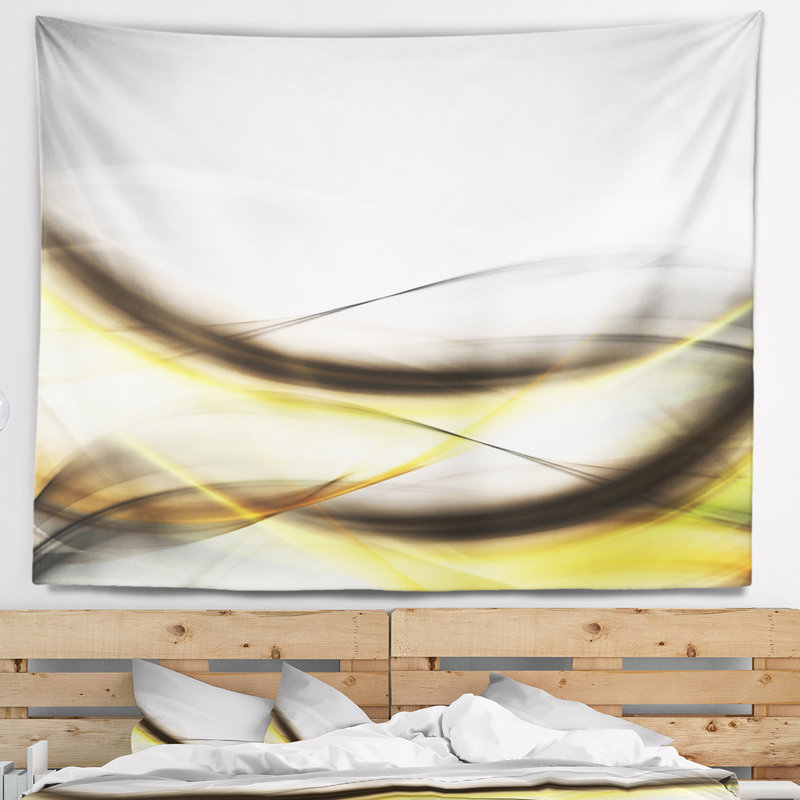 Tapisserie abstraite «Golden Waves», H 78 po x l 92 po