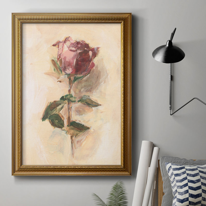 " Painterly Rose Study I " Painting Print, 27" H x 18" W x 2.5" D