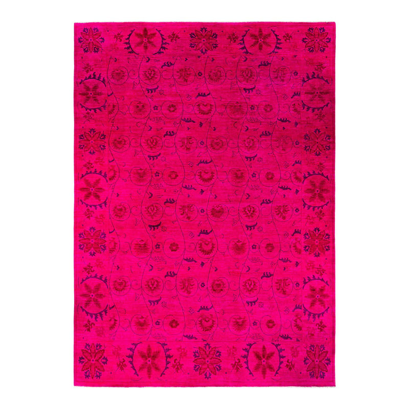 Stannis One-of-a-Kind 9' 1" X 12' 4" New Age Rectangular Wool Area Rug Pink