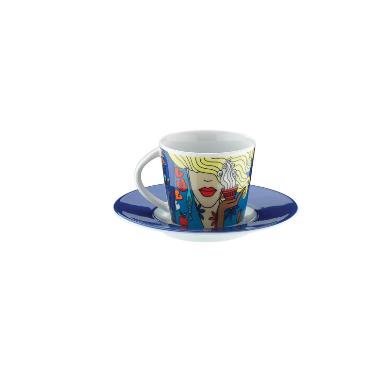 Ensemble de tasses à café élégantes (12 pièces), 100% porcelaine, tasses: 2,4 x 3,1 x 2,4 pouces | Soucoupes: 4,7 po x 4,7 po x 0,8 po | Va au lave-vaisselle et au micro-ondes | Parfait pour la maison ou le bureau, design élégant et durable