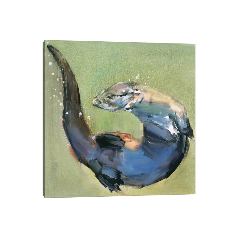 Otter 1 Piece Wrapped Canvas Wall Art, 45.72 cm H x 45.72 cm W x 1.91 cm D