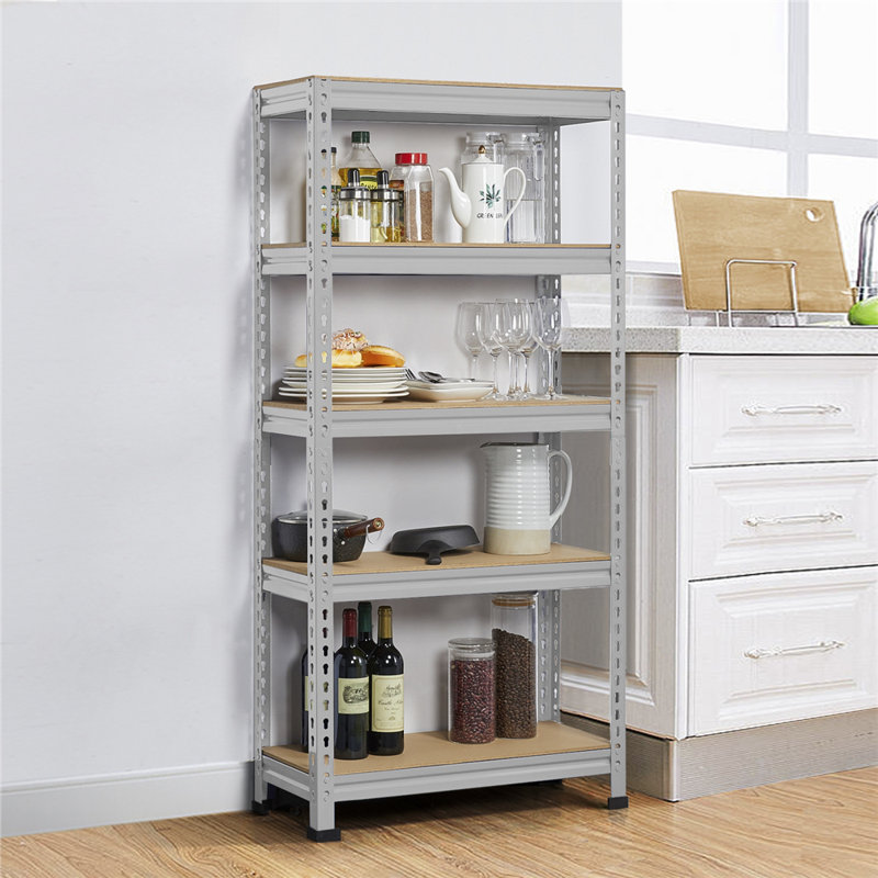70cm W Manufactured Wood Height -Adjustable Shelving Unit, Light Grey