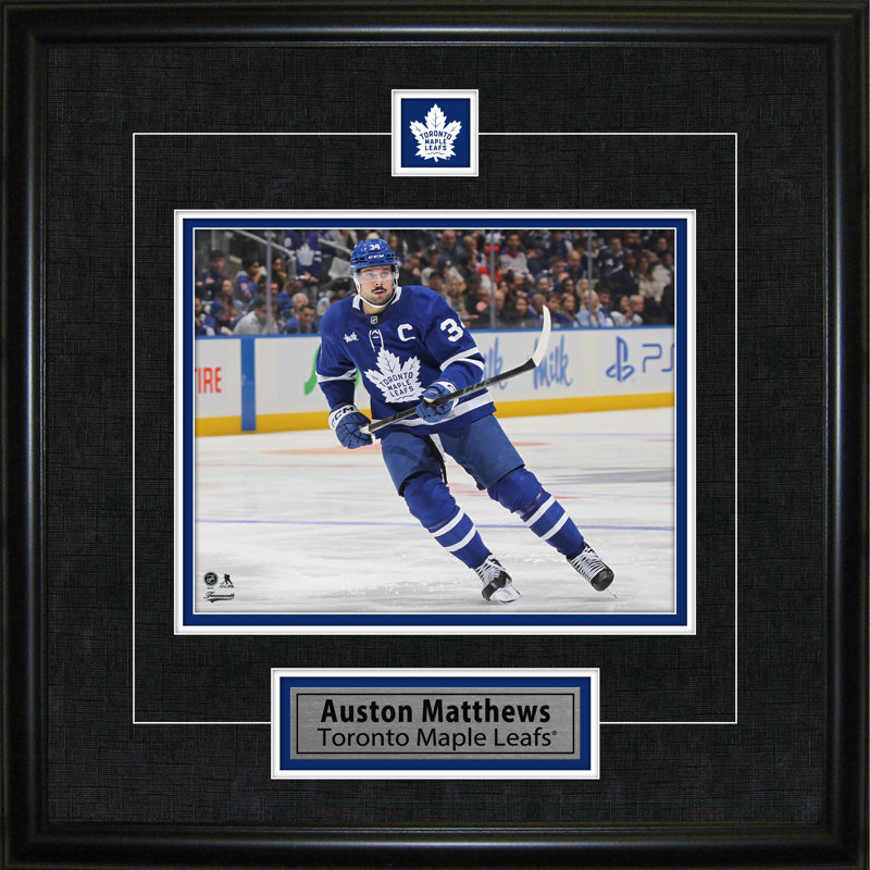 Auston Matthews Toronto Maple Leafs Pin & Plate - Framed Print Hockey Wall Art NHL Man Cave Decor