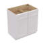 Armoire de base 33 po blanche avec tiroirs doubles à fermeture en douceur - autoportant en bois massif