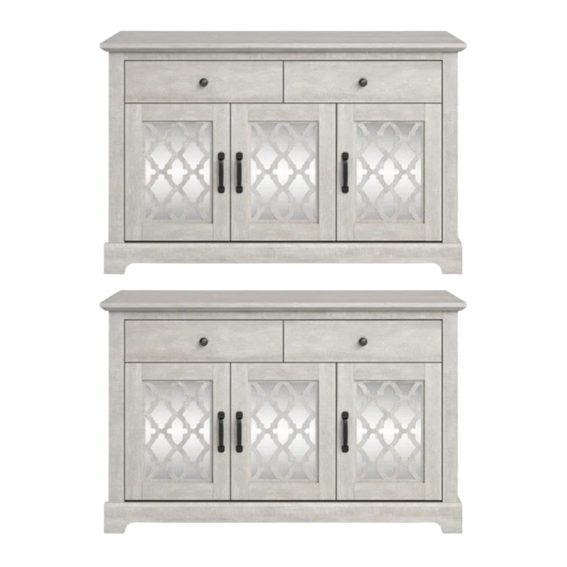 Chessani Farmhouse Coordinated Sideboard Set Of 2, Mexican Gray