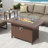 Outdoor Aluminum Patio Furniture Set, 5-Seats Patio Conversation Sofa Set with Oversized Fire Pit Table-1851754785