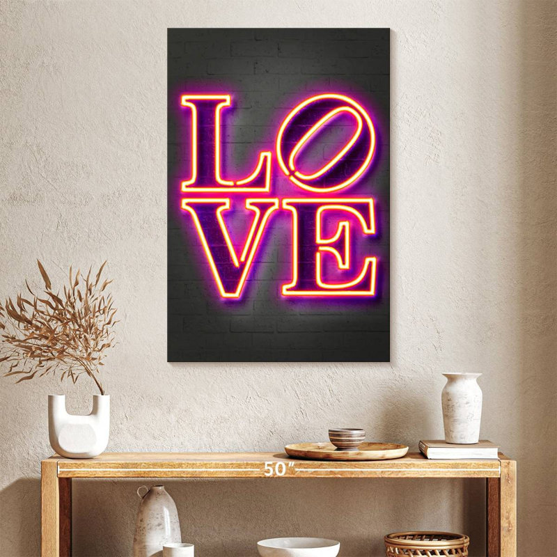 Plaque murale Kema Love In Neon, H 39 po x l 26 po