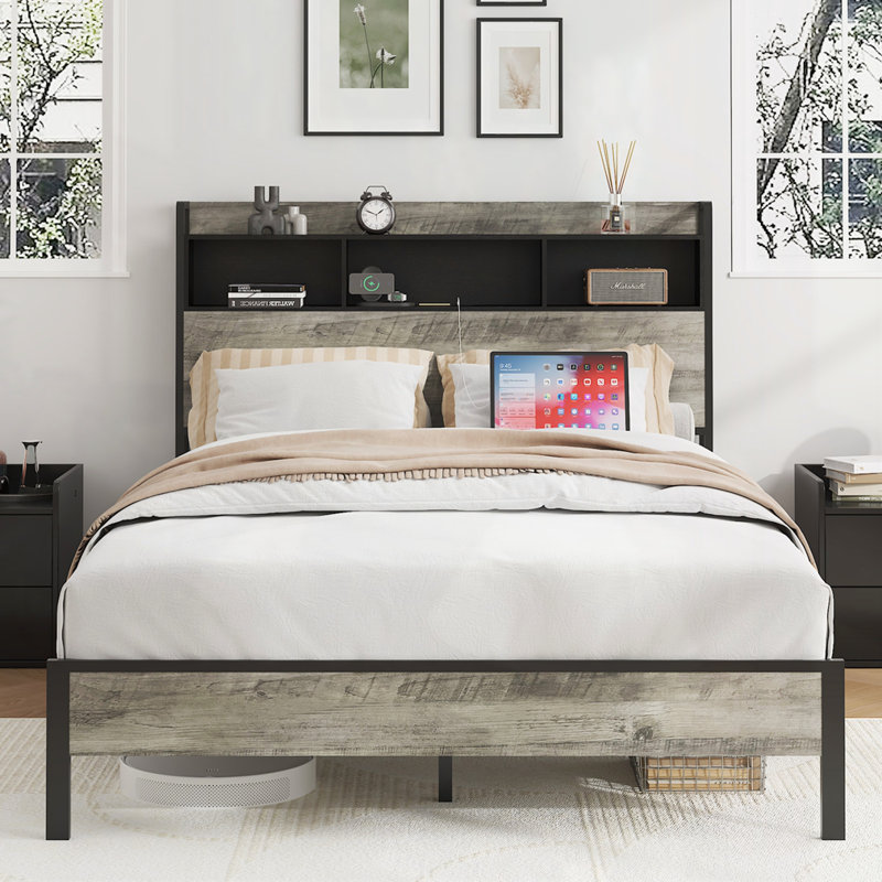 Full Size Wooden Platform Bed Frame, Full