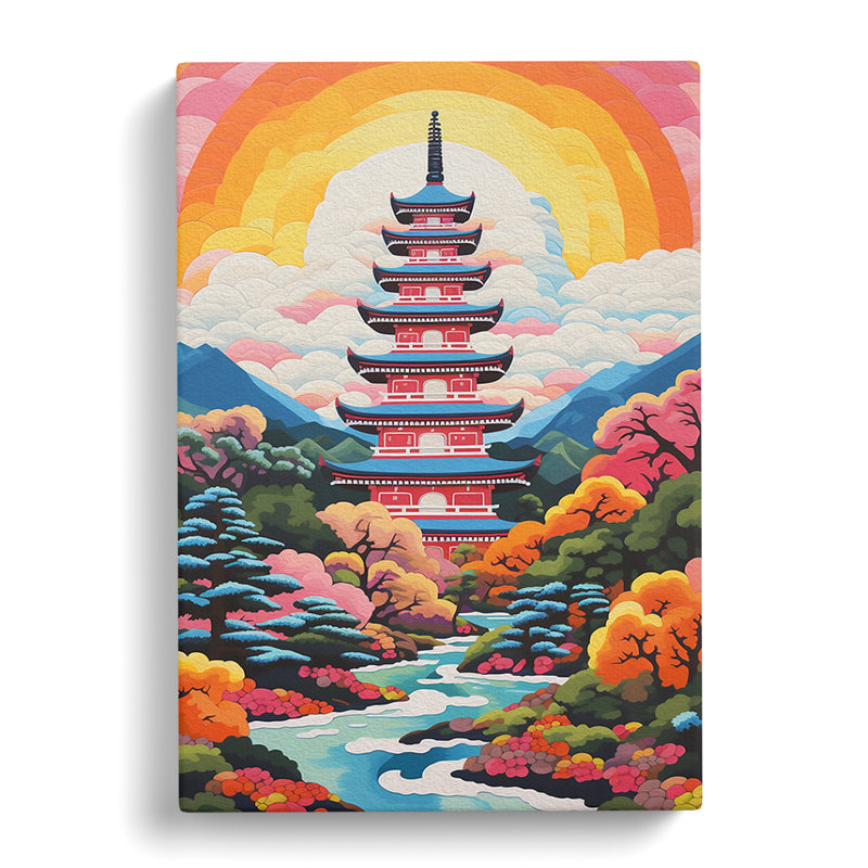 Pagoda Colour Field No.3 - Wrapped Canvas, 60cm H x 40cm W x 3cm D
