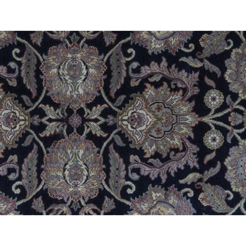 Tapis de couloir noir et or de haute qualité noué à la main Trinity