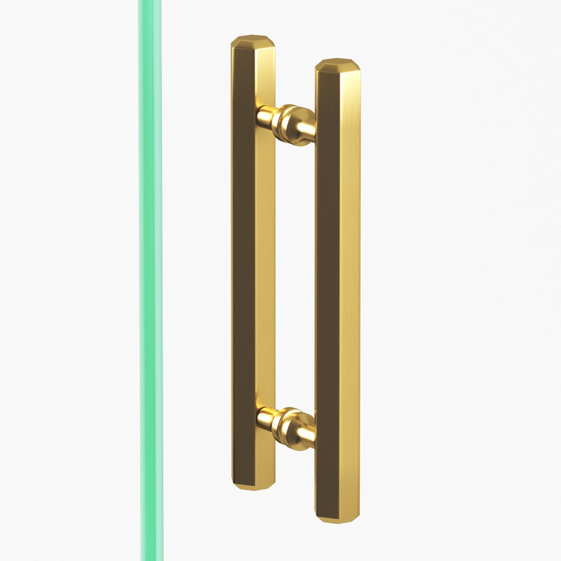 Hexagonal Beveled Cabinet Pull With Flared Posts, Satin Brass