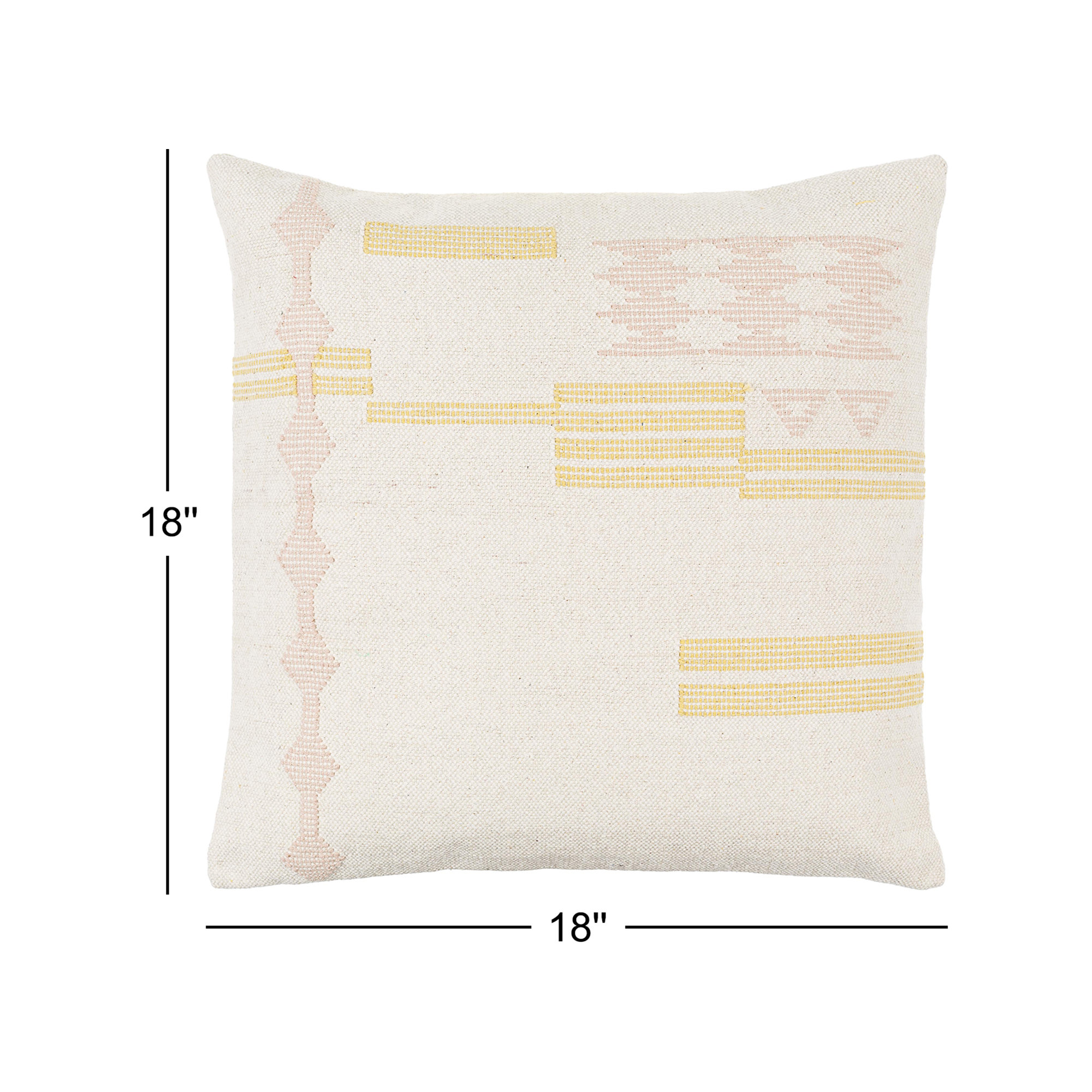 Mariposa Geometric Cotton Throw Pillow, Polyester/Polyfill, 18" x 18"