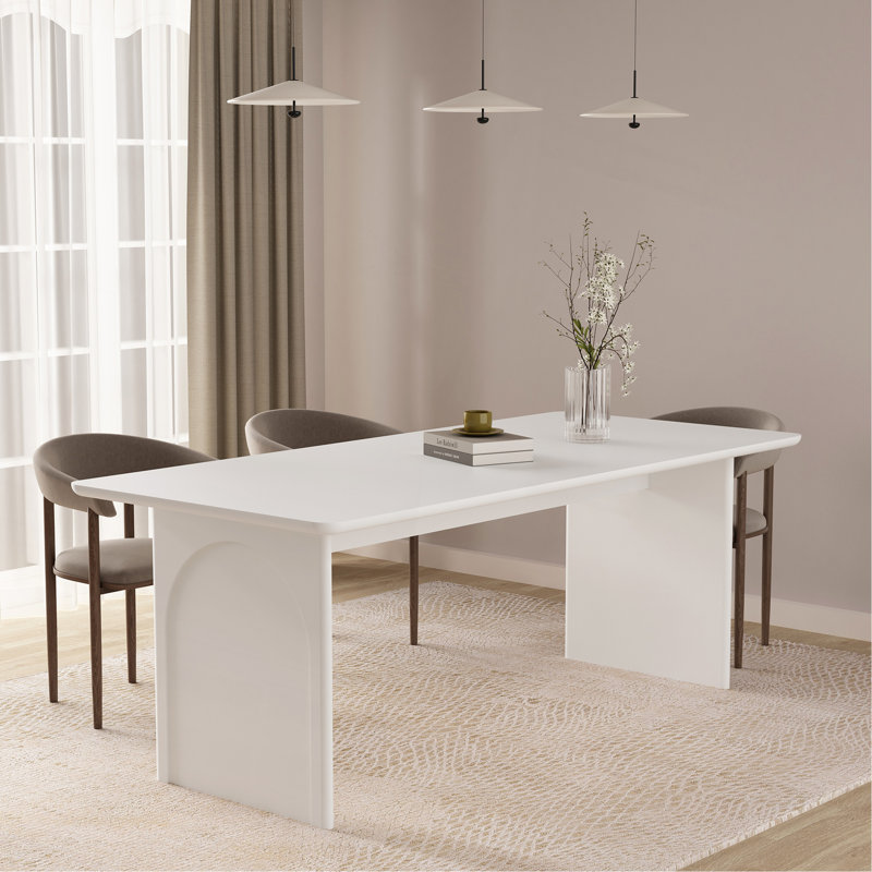 Table de salle à manger 5 étoiles, Blanc / Blanc, H 29,7 po x L 78,7 po x l 35,4 po