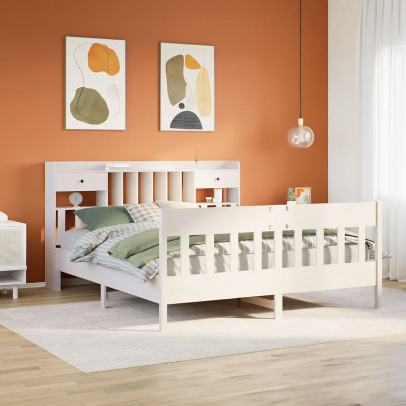 Colmars Solid Wood Bed, 180 x 200 cm, White