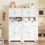 Armoire de rangement, armoire de rangement pour salle de bain avec 2 armoires, tour à linge autoportante, pour salle de bain, salon, cuisine, blanc