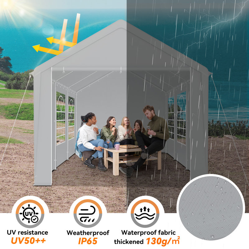 Garden Gazebo Marquee with Sides, Heavy Duty Galvanised Steel, Waterproof and UV-Resistant, Quick Assembly, 4 Removable Sidewalls with Windows, Party Tent for Wedding, Festival