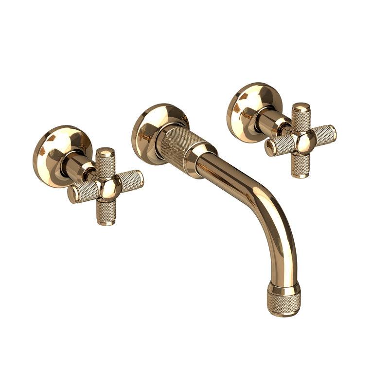 Wall Mount Lavatory Faucet, French Gold (PVD)