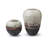 Set of 2 Handblown Ombre Glass Table Vases, Round & Oblong, Chocolate Brown