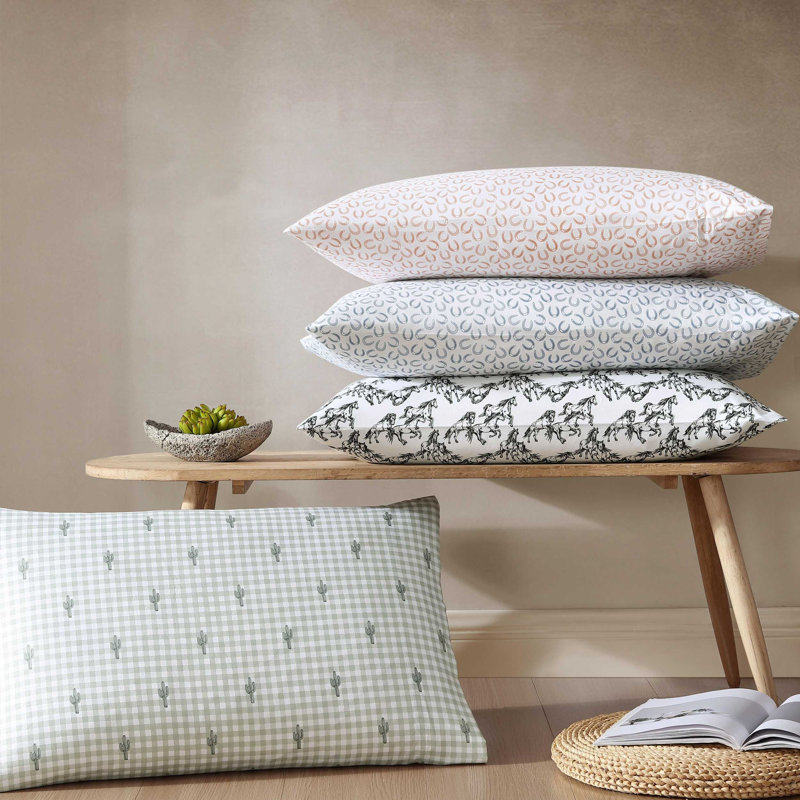 Wrangler Printed Cozy Novelty Sheet Sets, Full Sheet Set with 2 Pillowcases, Blue Horseshoe