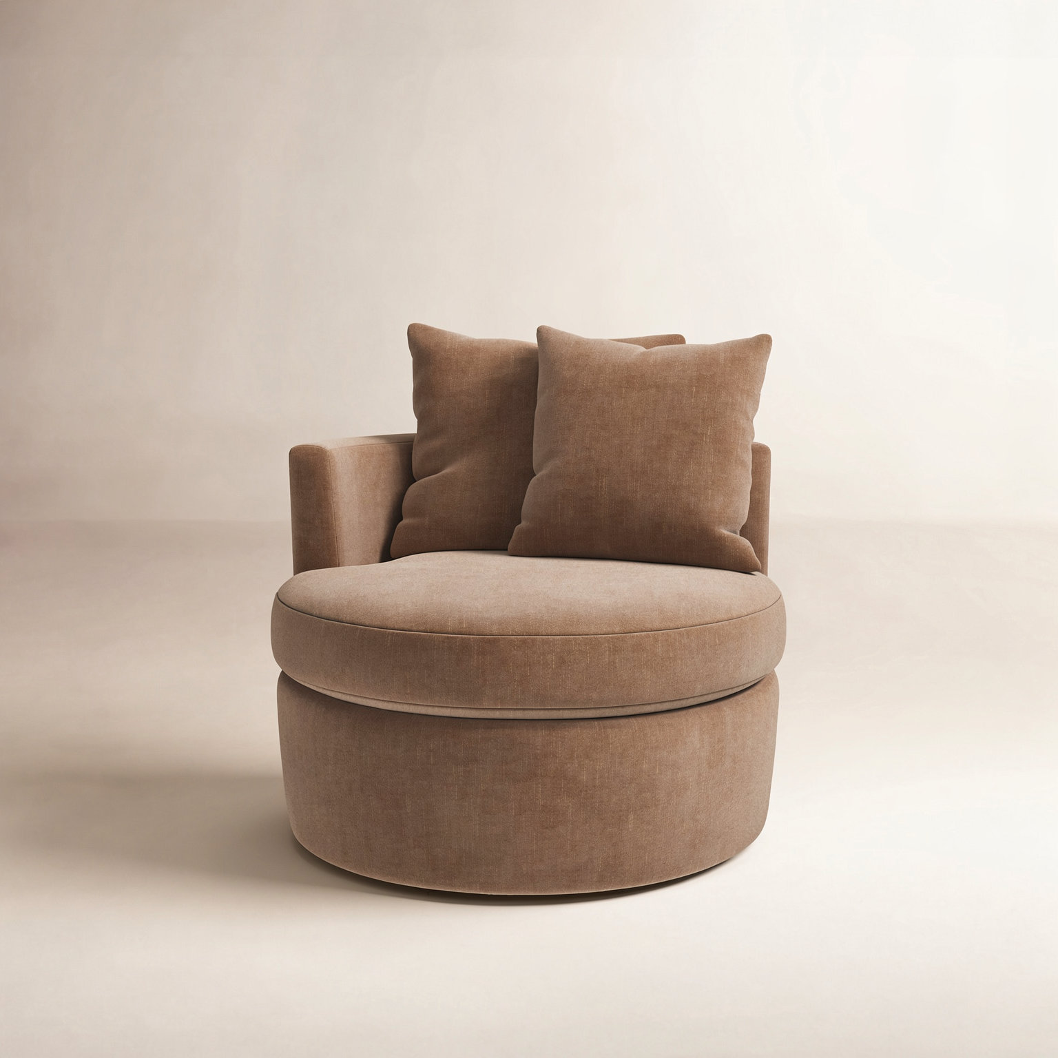 Dara Upholstered Swivel Accent Chair, Andrew Cognac Performance Chenille