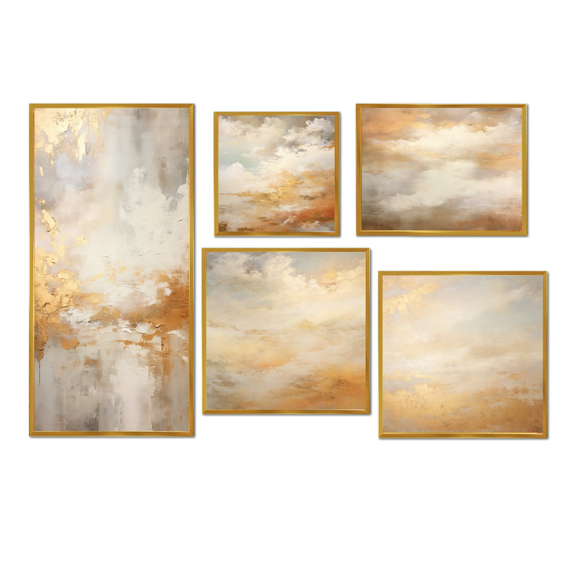 «Magic Sky Simplicity», ensemble d'art mural sur toile Sky, Cadre flottant doré