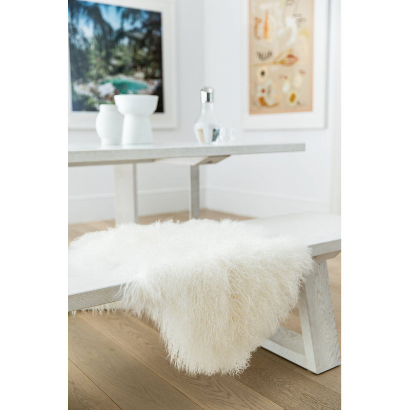 Fibre by Auskin Tibetan Long Wool Sheepskin Single Pelt Ivory