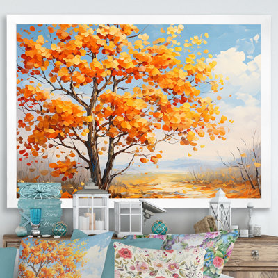 «Orange American Basswood Essence IV», art mural arbre