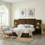 Ensemble de chambre à coucher 3 pièces: lit de rangement rembourré moderne avec lumières DEL et tables de chevet flottantes, très grand, brun-1309942095-1309942093
