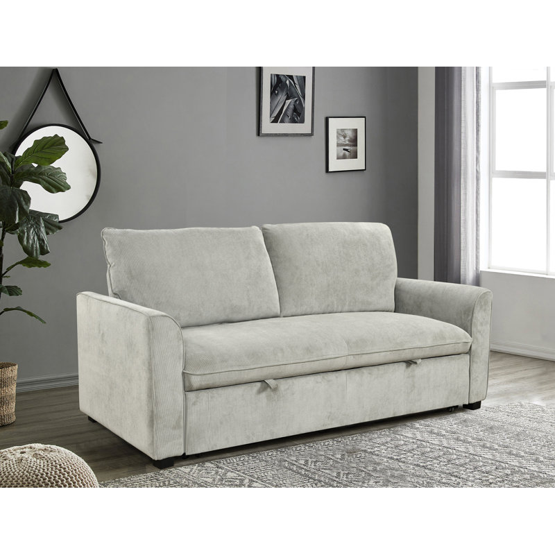 Canapé-lit futon avec tissu convertible Modern, Gris clair
