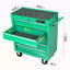 Coffre à outils à 5 tiroirs, armoire de rangement pour outils pour le garage avec 4 roues et système de verrouillage, vert