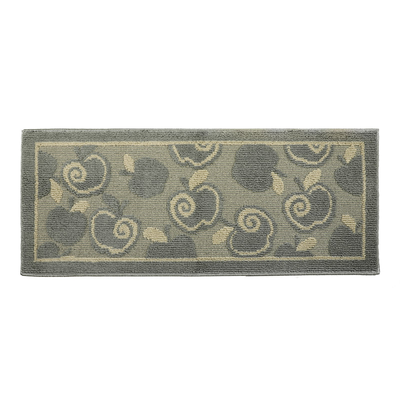 Fernbush Home Decor Luxury antidérapant avec envers en caoutchouc ultra résistant à l'eau, tapis de tapis tissé durable et durable, tapis de cuisine intérieur en jacquard décoratif, ensemble de 2 pièces en argent