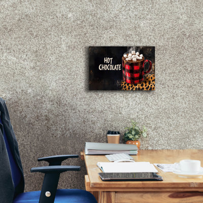 Art mural sur toile Winston Porter «Hot Chocolate Red Cup Black» par Momart