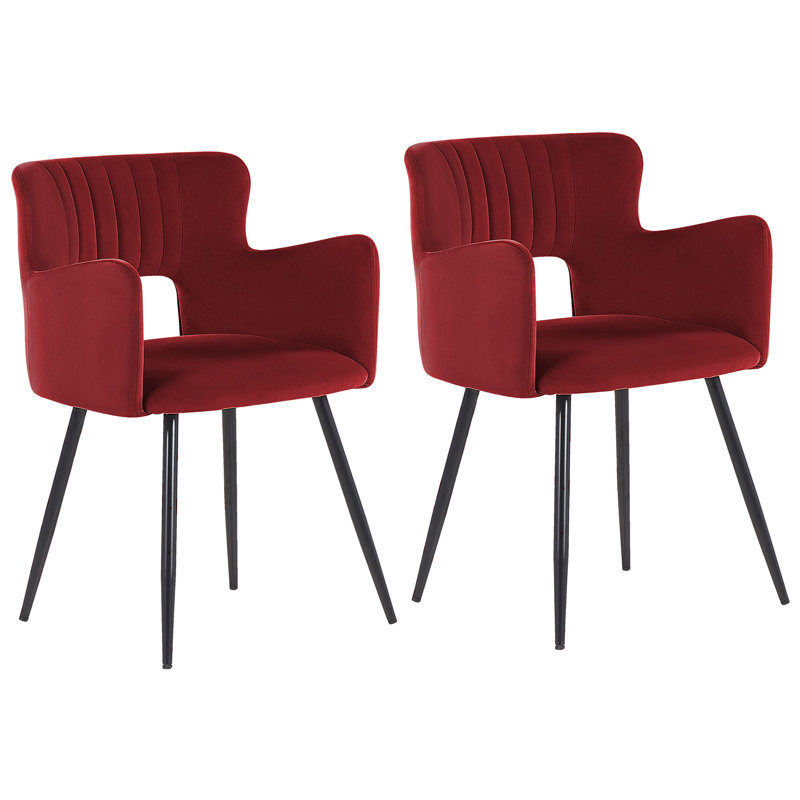 Kirssy Upholstered Dining Chair, Dark Red, 2