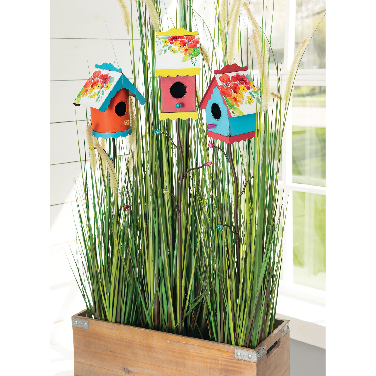Faux Dogtail Grass in Pot, 38" H x 10" W x 10" D