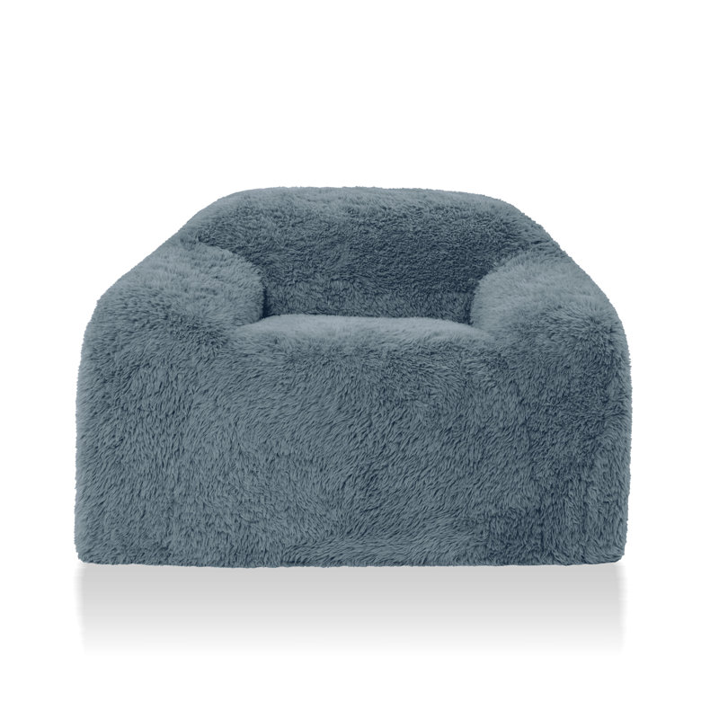 Minnie 41.7"W Low Back Upholstered Accent Chair, Dusty Blue