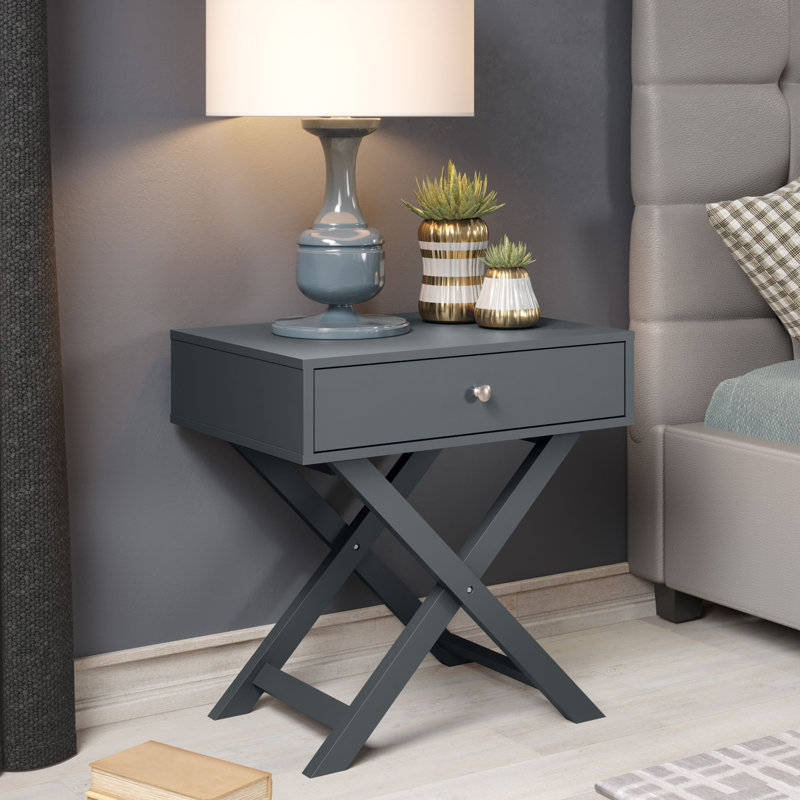 Garo 1 Drawer Bedside Table, Blue