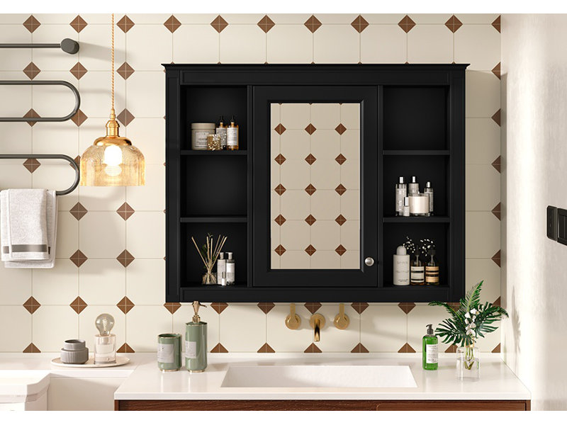 Pharmacie 35 po x 27,5 po, armoire de rangement murale pour salle de bain, armoire murale moderne pour salle de bain