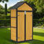 Weatherproof Wood Outdoor Storage Cabinet with Waterproof Roof, Lockable Doors & Foldable Table