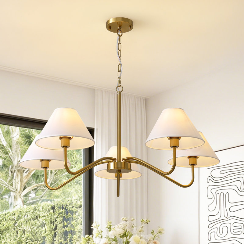 Lustre classique / traditionnel à 5 lumières à intensité variable