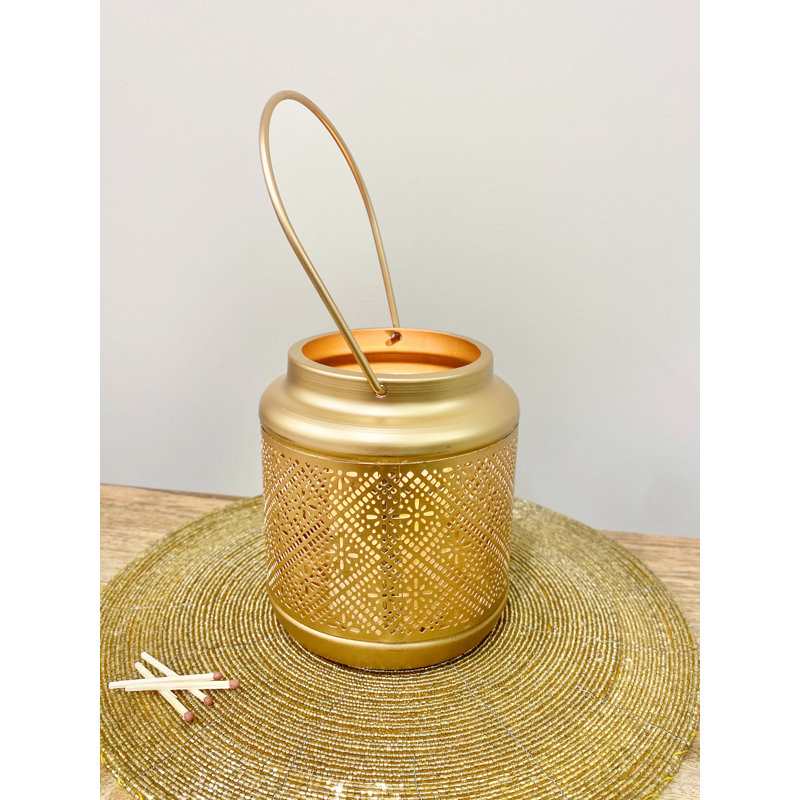 Metal Tabletop / Centrepiece Lantern, 27cm H x 12cm W x 12cm D