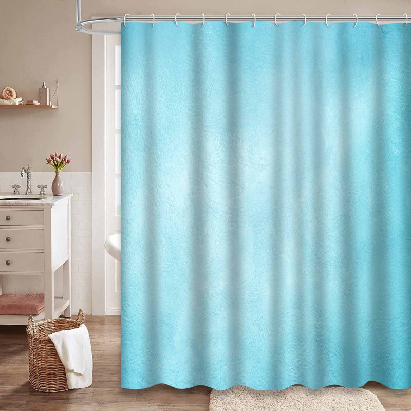 Magnifique rideau de douche décoratif abstrait bleu grunge avec 12 crochets, L 72 po x l 84 po