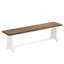 Ensemble de table et de chaises de style champêtre, 3 pièces, 119 cm (47 pouces), pour 2 à 4 personnes ; table de cuisine peu encombrante avec 2 bancs, en bois rustique et métal, blanc et marron.