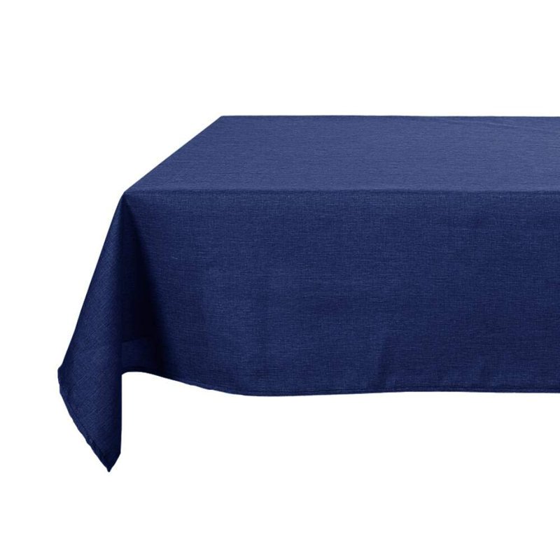Wrinkle Resistant Waterproof Linen Look Tablecloth, Navy Blue, 54" Square