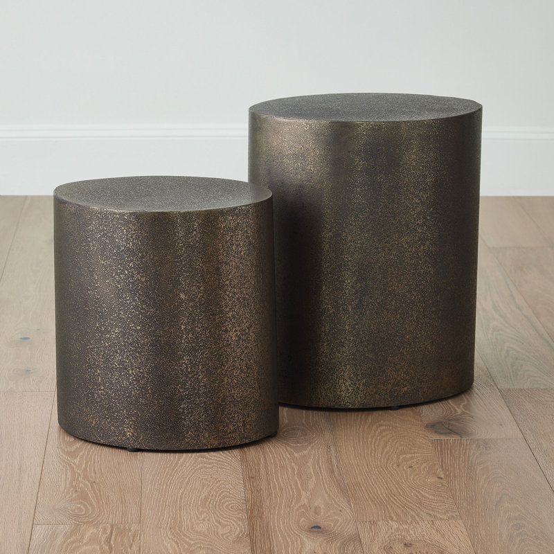 Texture End Table, 15" H x 14" W x 12" D, Champagne