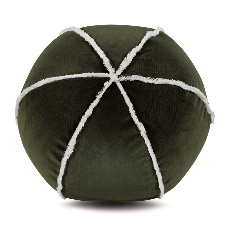 Holiday Traditional Circular Pillow Cover & Insert, Green